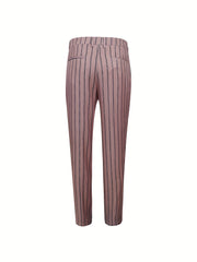 Men's Striped Dress Pants - Semi-Formal Stretch Woven Pants