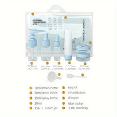 9pcs Travel Storage Set Portable Sub Bottle Cosmetics Shampoo Emulsion