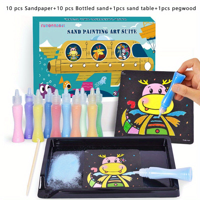 Kids Sand Painting Set DIY Colored Sand Toys Kindergarten Puzzle