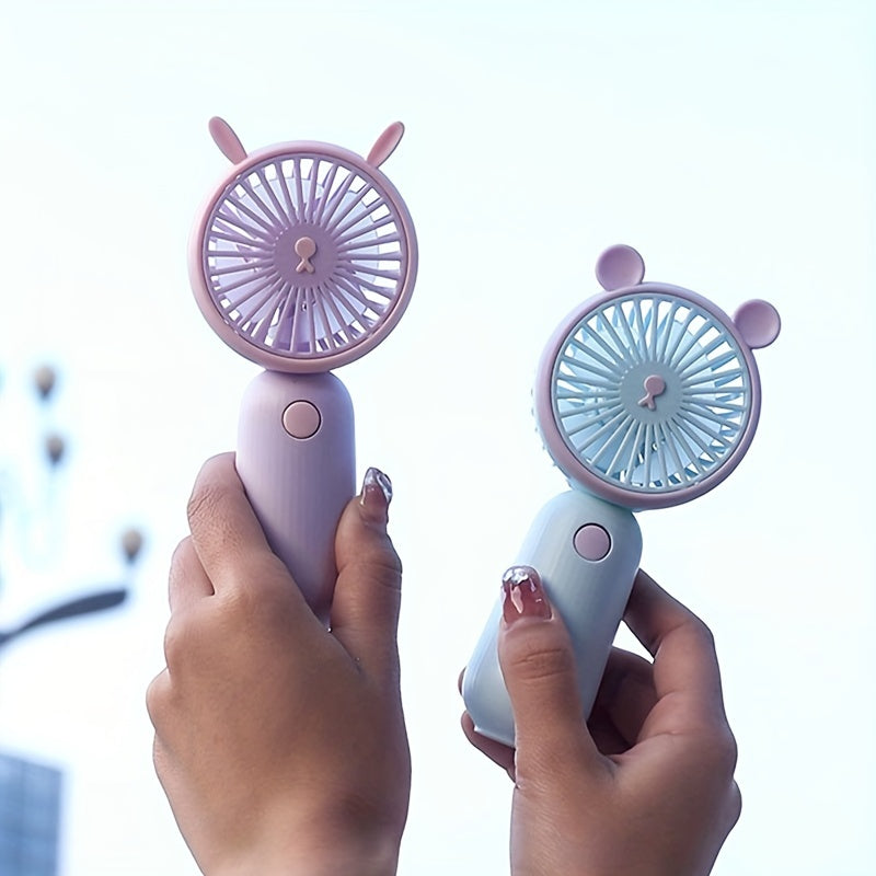 Cartoon Handheld Fan Desktop Small Fan Mini Pocket Fan Usb Charging