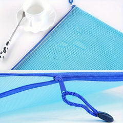 5pcs Zipper Mesh Envelope File Storage Bag Receipt Pencil Bag