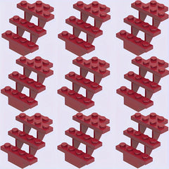 9pcs Building Block Set 4x4x3 House Staircase & Characters Mixed Colors ABS Toys