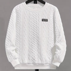 Boys Solid Crew Neck Sweatshirt with CALIFORNjsonIA Patch