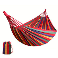 2 Person Fabric Hammock with Travel Bag for Outdoor Indoor Patio Backyard