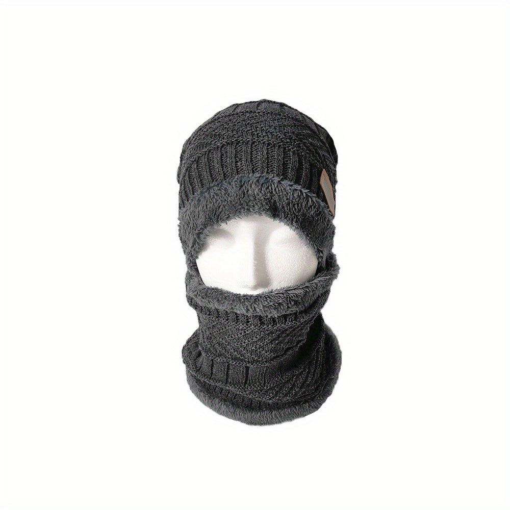 Thickened Woolen Knitted Pullover Hat Plus Velvet Autumn Winter Unisex