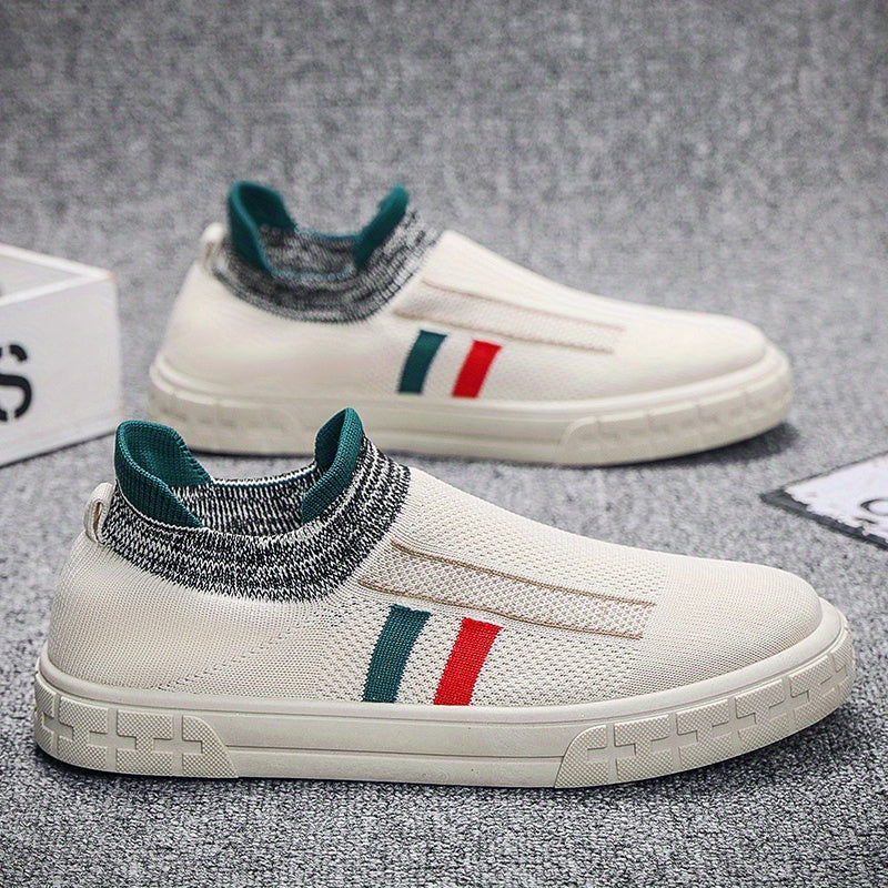 Men's Knitted Breathable Casual Shoes Slip On Sneakers For Traveling Jogging