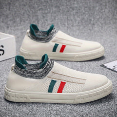 Men's Knitted Breathable Casual Shoes Slip On Sneakers For Traveling Jogging