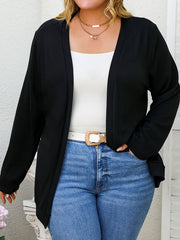 Solid Open Front Cardigan - Long Sleeve