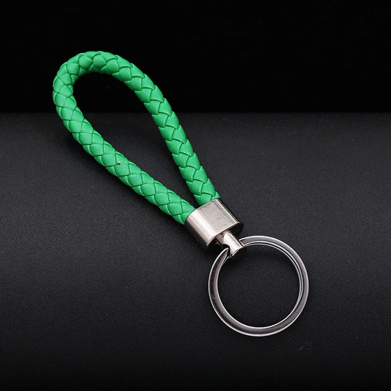 Handcrafted Faux Leather Rope Keychain