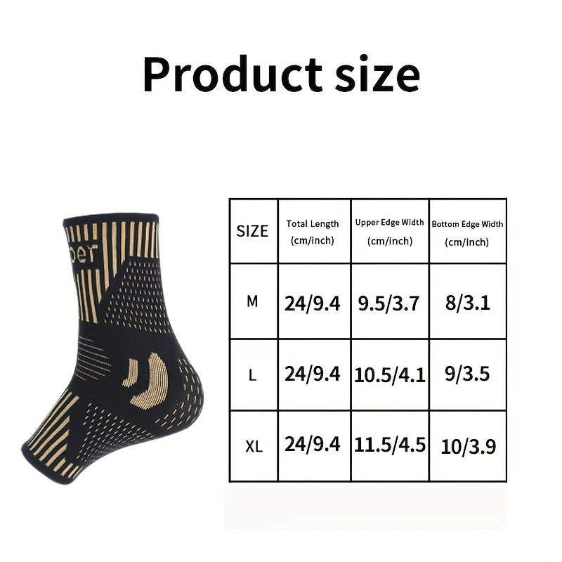Copper Ankle Brace Support, 1 Pair Compression Sleeve Socks