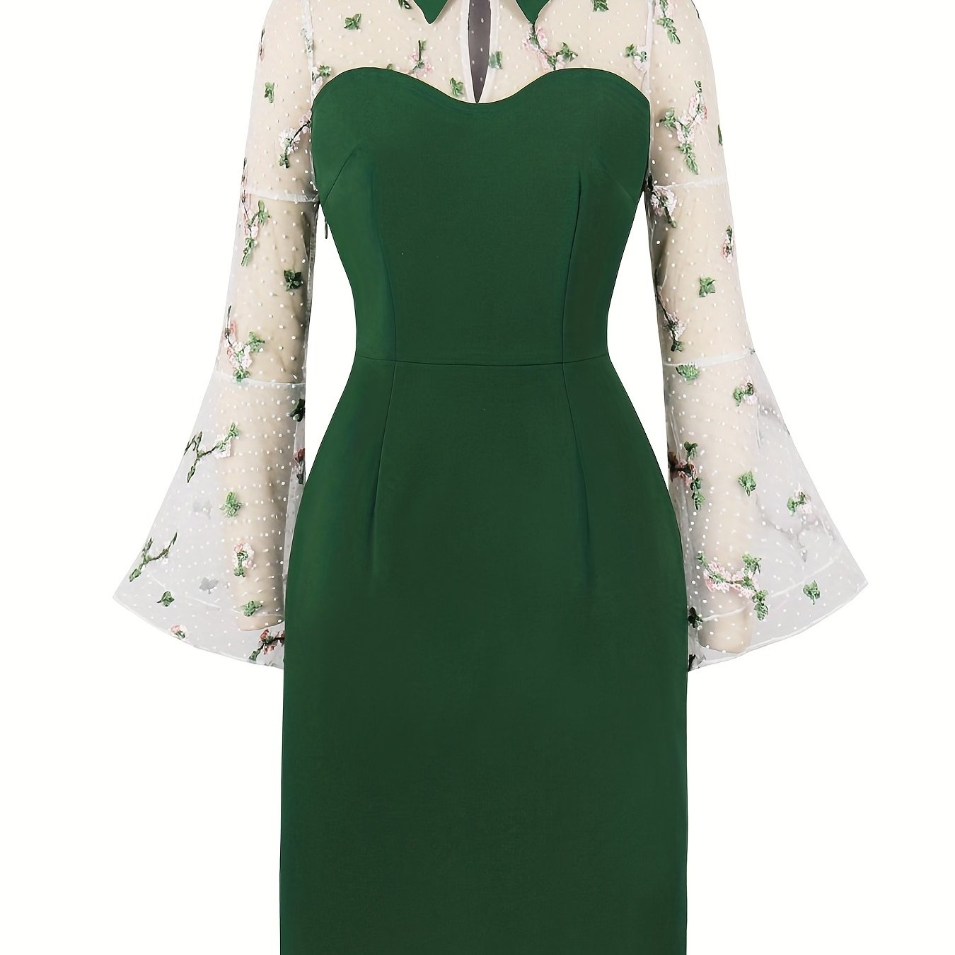 Floral Print Long Sleeve Lapel Dress for Party & Banquet