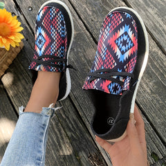 Women's Canvas Lace Up Sneakers Lightweight Casual Outdoor Shoes