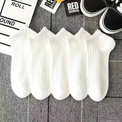 5 Pairs Women's Solid Comfy & Breathable All match Socks