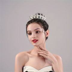 3pcs Crystal Prince Crown Headband Wedding Bridal Hair Jewelry