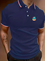 Men's Cupcake Graphic Button Up Short Sleeve Shirt for Summer
