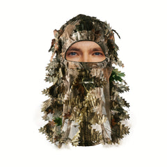 Ghillie Camouflage Leafy Hat 3D Full Face Mask for Turkey Hunting