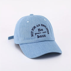 Washed Denim Peaked Cap Letter Pattern Sun Hat Baseball Cap