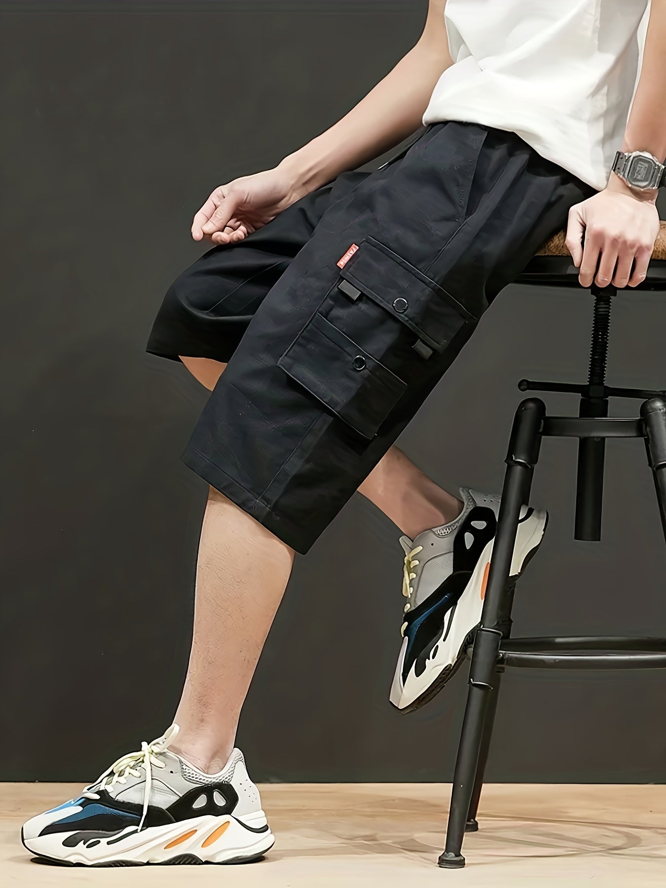 Men's Cotton Cargo Shorts with Ribbon Flap Pocket