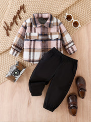 Kids Autumn Street Wear 2pcs Coat & Pants Set