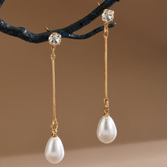 Faux Pearl Long Dangle Earrings Great Gift