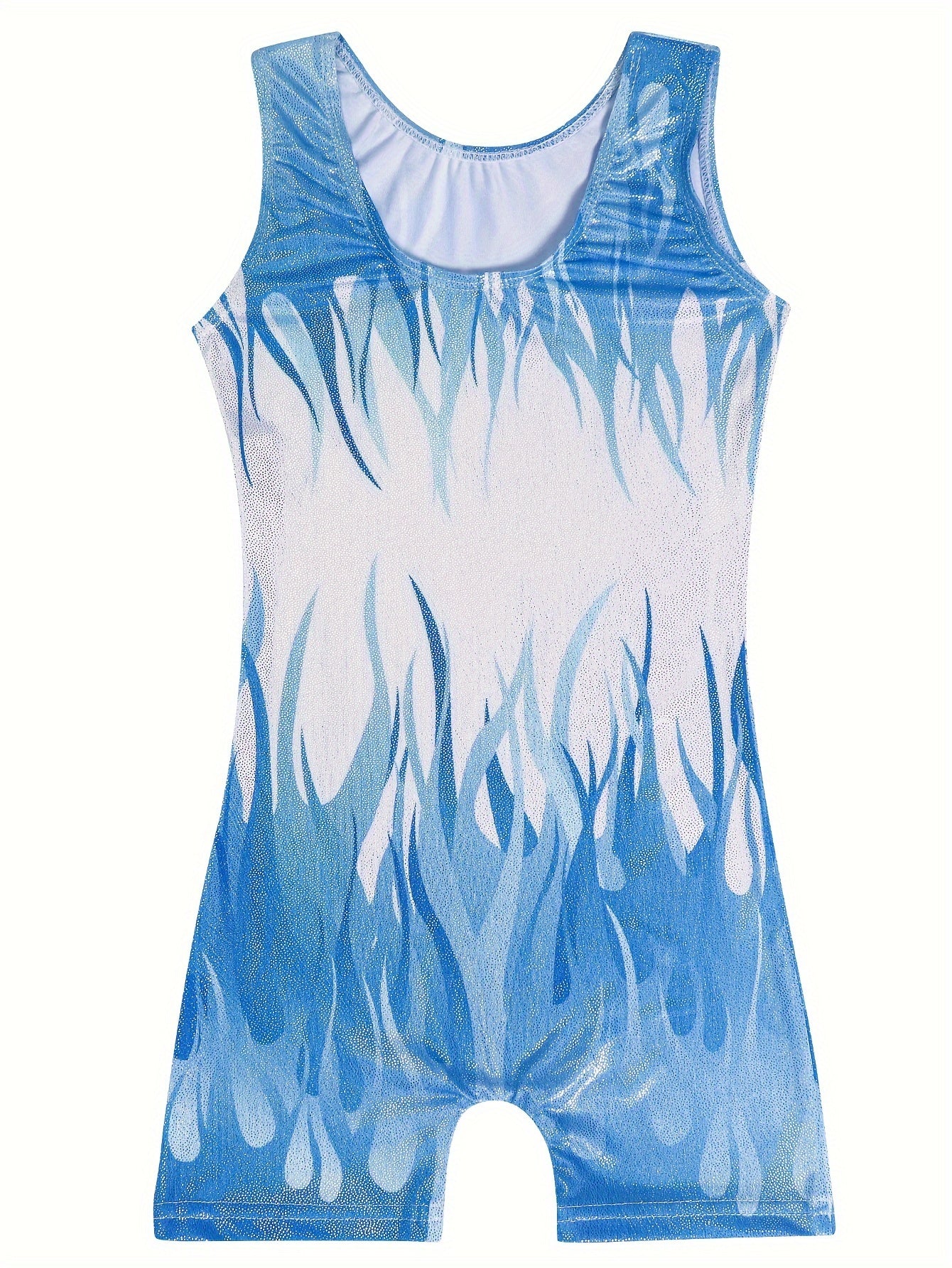 Flame Graphic Gymnastics Suit Ballet Leotard