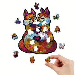 3D Fox Love Wooden Puzzle Model 4mm Thickness