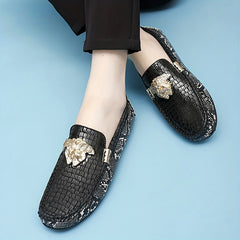 Men's Camo Print Slip On Loafers Smart Casual Dress Shoes