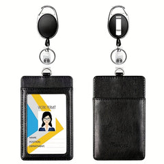 Retractable Buckle PU Card Holder Cover