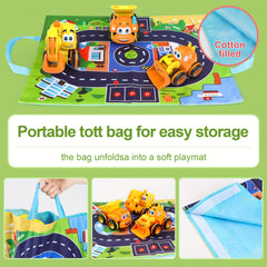 Cartoon Construction Vehicles Toy Set For Toddlers 3 Different Styles Of Orange