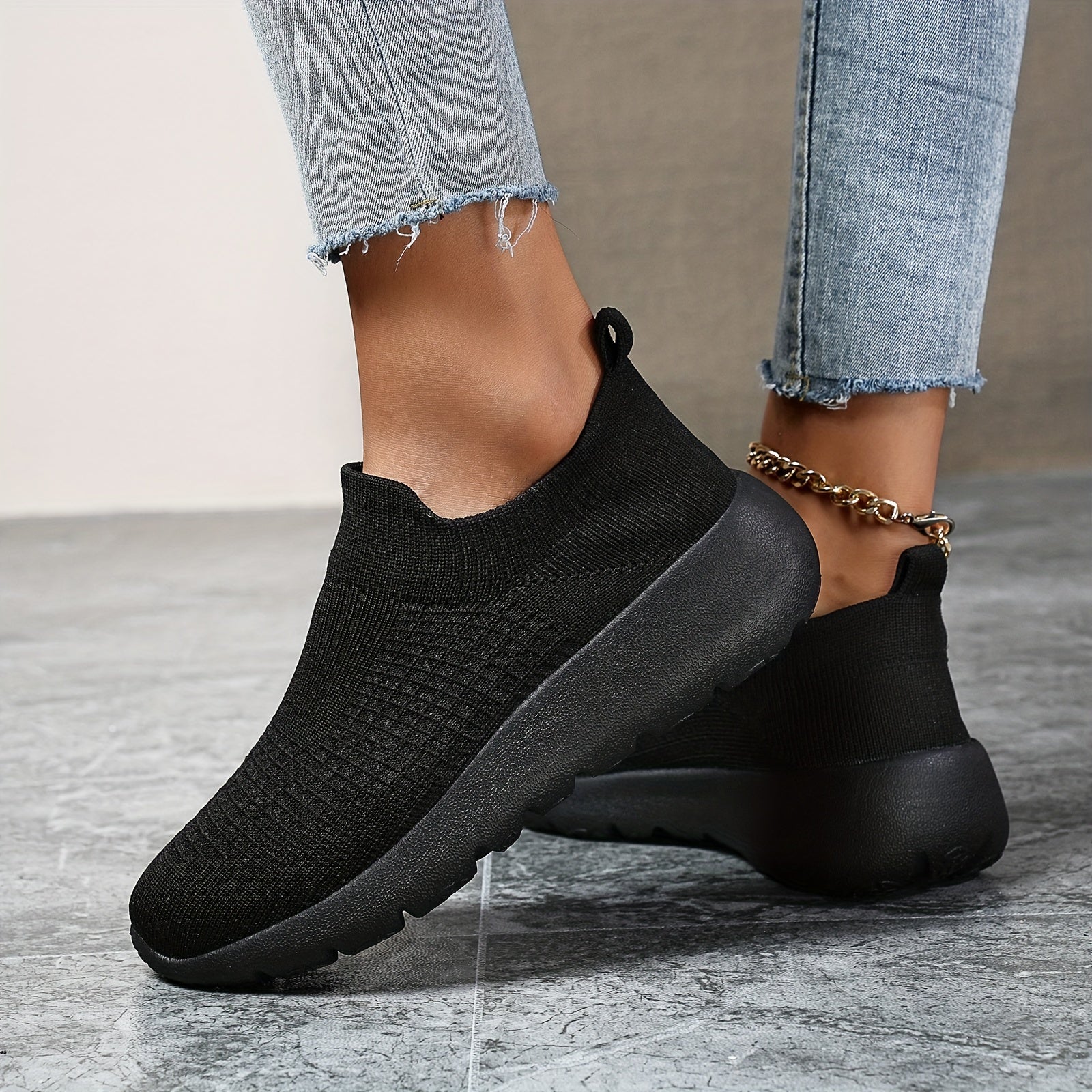Thick Bottom Heighten Running Shoes Mesh Breathable