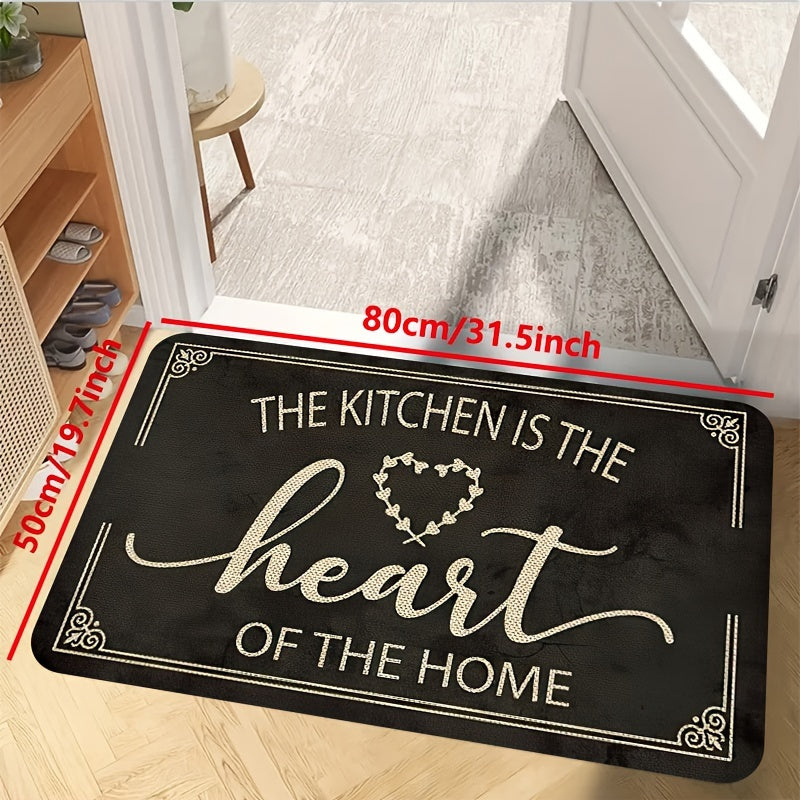 Letter Print Kitchen Mat Runner Rug Stain Resistant Washable Doormat