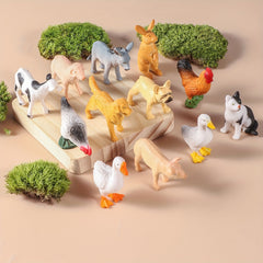 12pcs Animals Mini Farm Animal Figurines Plastic Educational Toys Gift