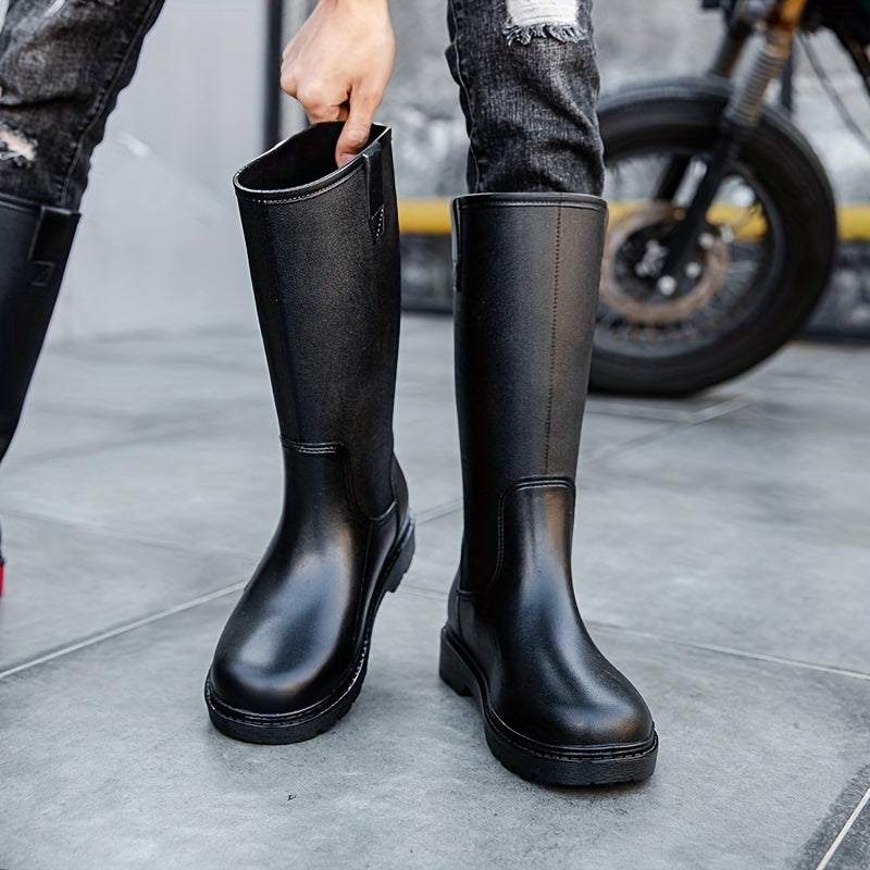 Men's High Top Rain Boots Waterproof Galoshes for Outdoor Walking