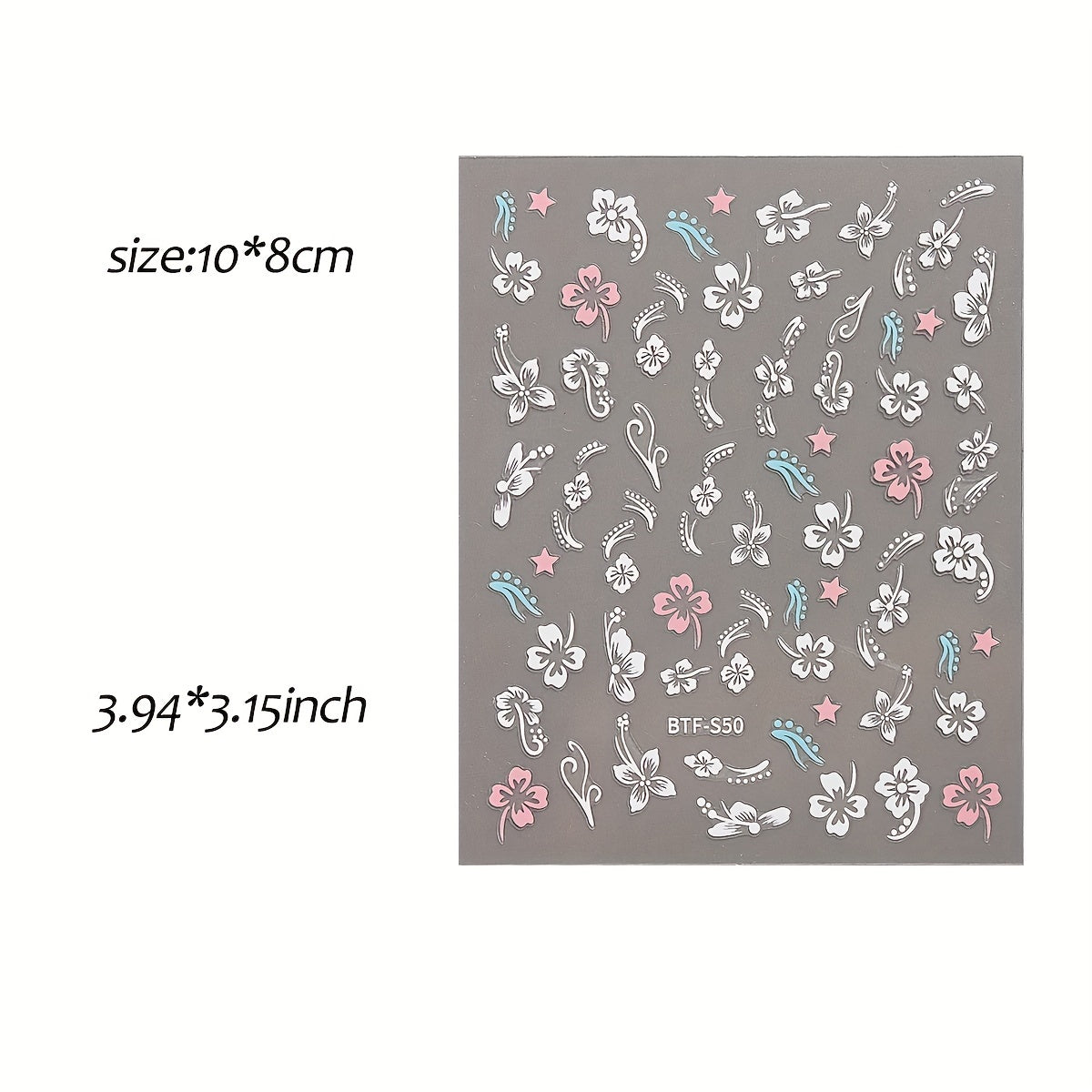 Flower Butterfly Nail Art Stickers Self Adhesive Decals DIY Nail Salons Supplies
