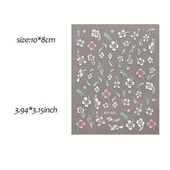 Flower Butterfly Nail Art Stickers Self Adhesive Decals DIY Nail Salons Supplies