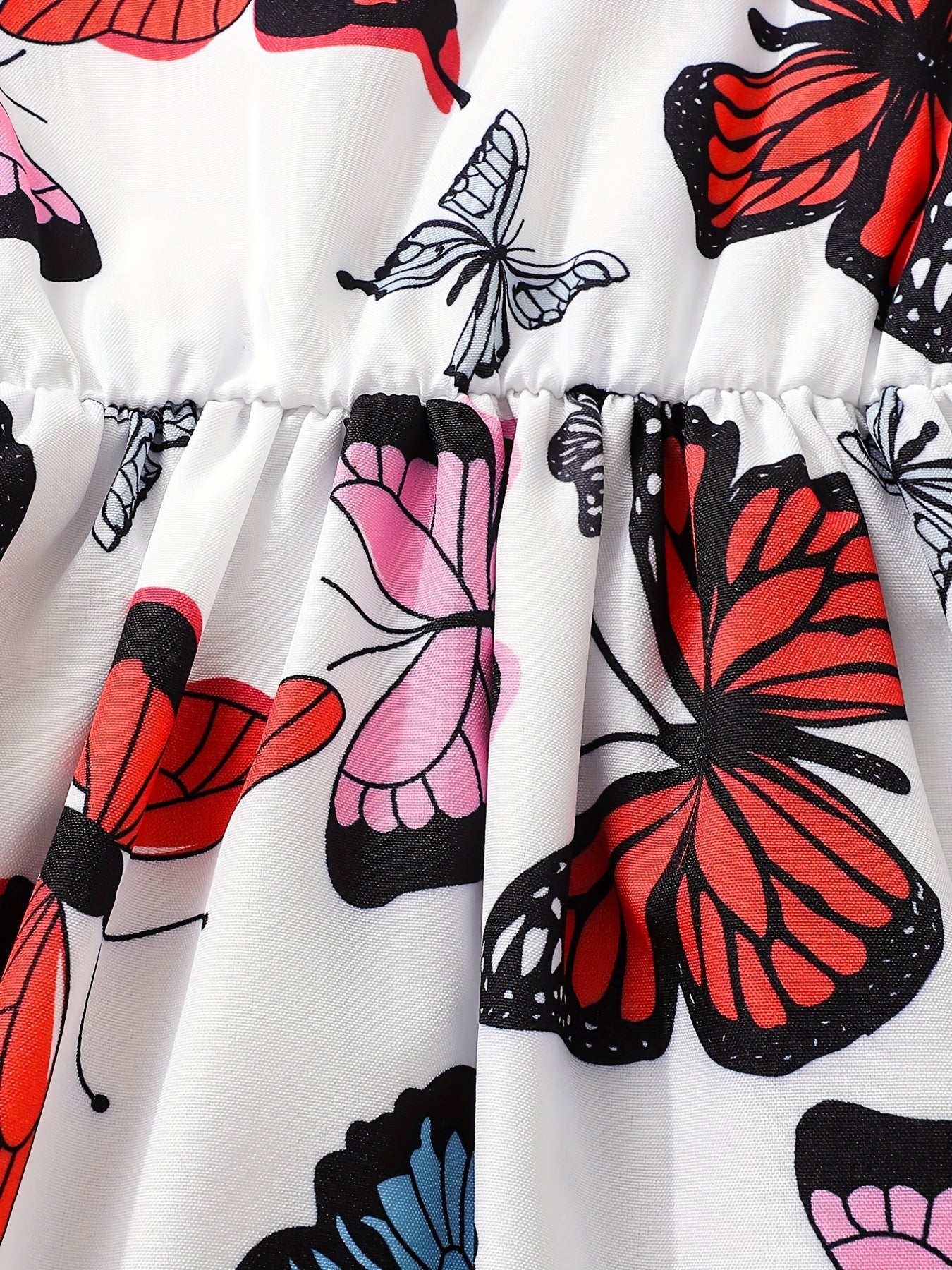 Baby Girls Butterfly Dress Ruffled Sleeves Princess Dresses
