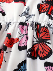 Baby Girls Butterfly Dress Ruffled Sleeves Princess Dresses