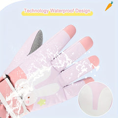 Kids Skiing Gloves Waterproof Windproof Warm Gloves