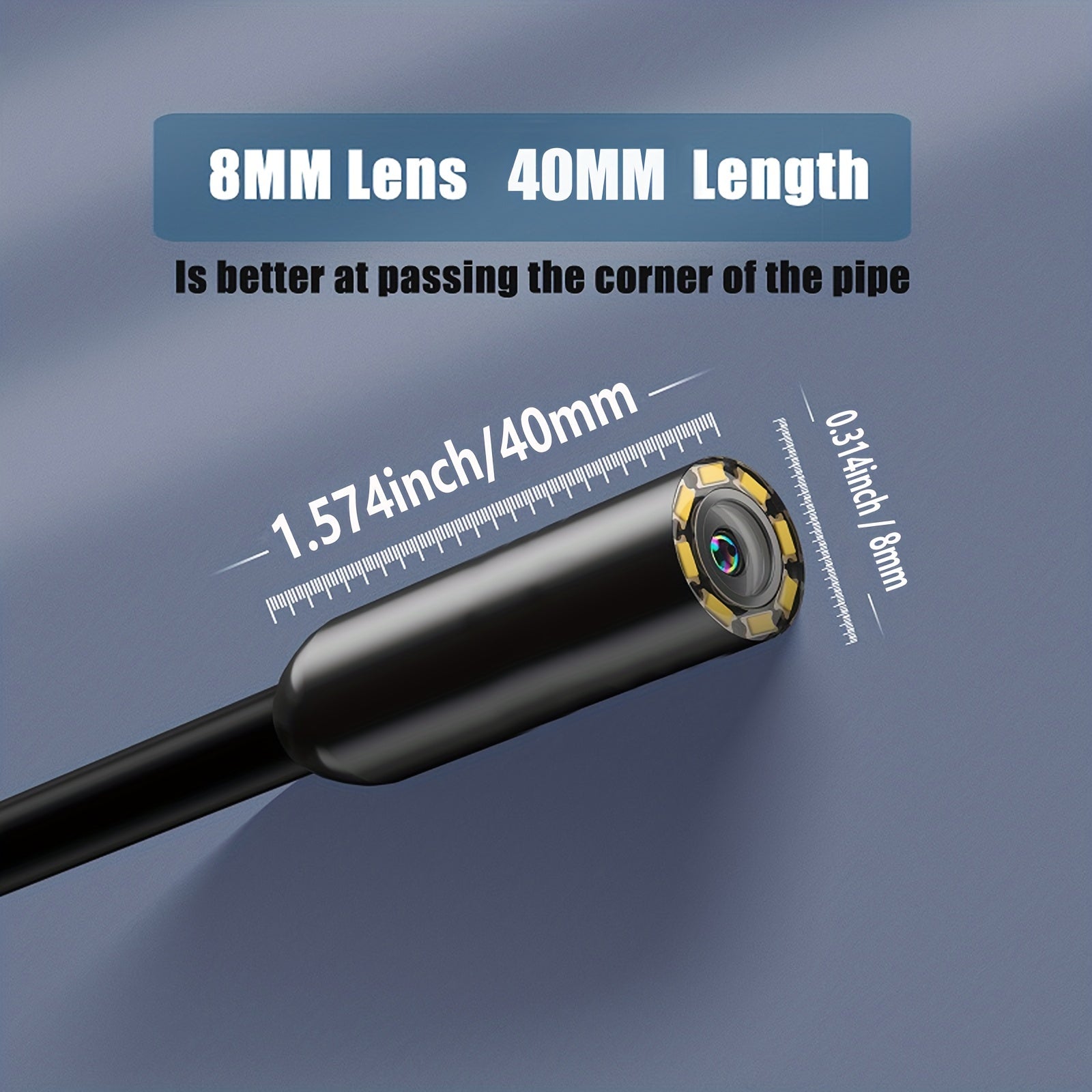 HD Industrial Endoscope Camera 1m10m Wired Pipe Inspection Borescope 8MM Lens