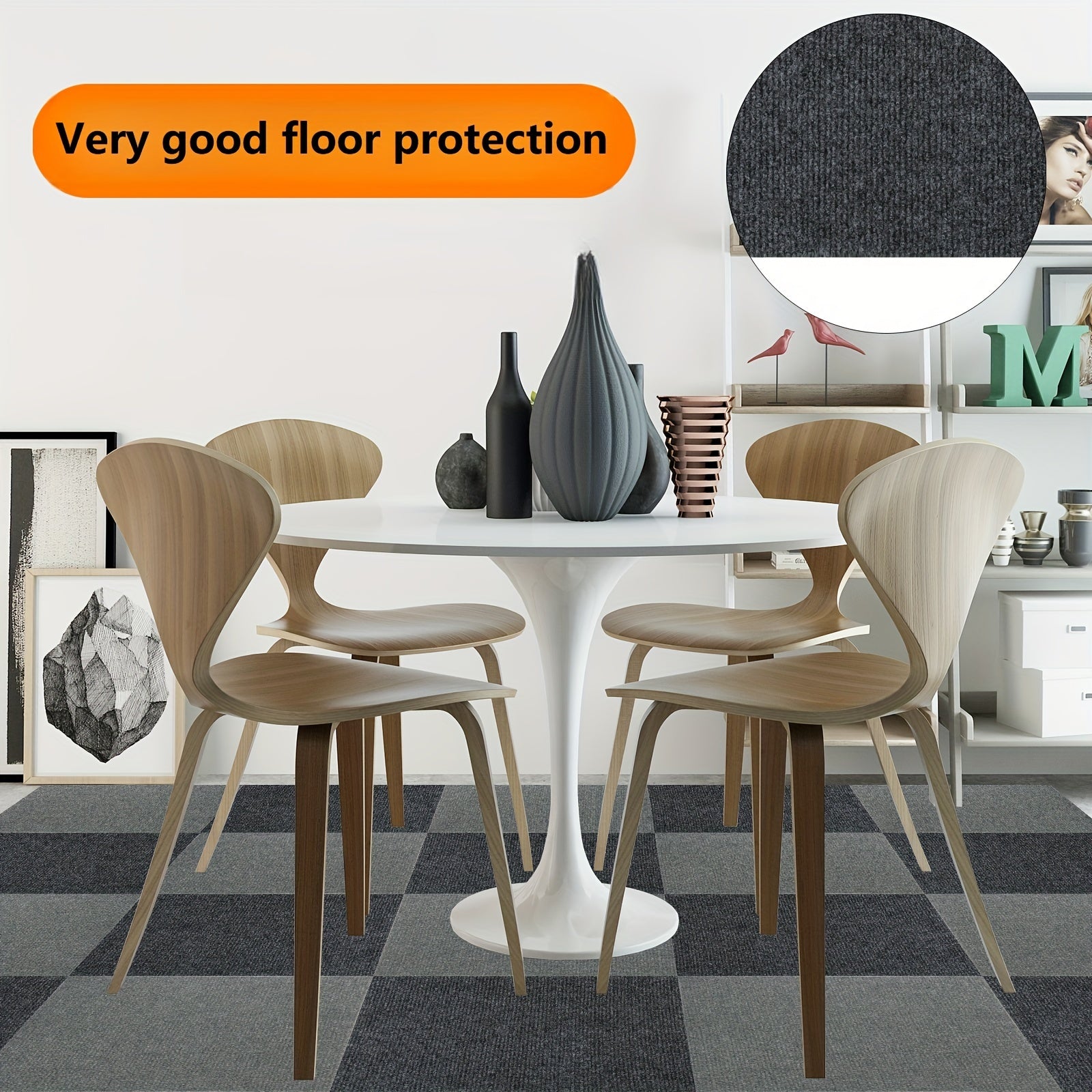 20pcs Commercial Carpet Floor Tiles 30x30cm Washable DIY Square Carpet Tile