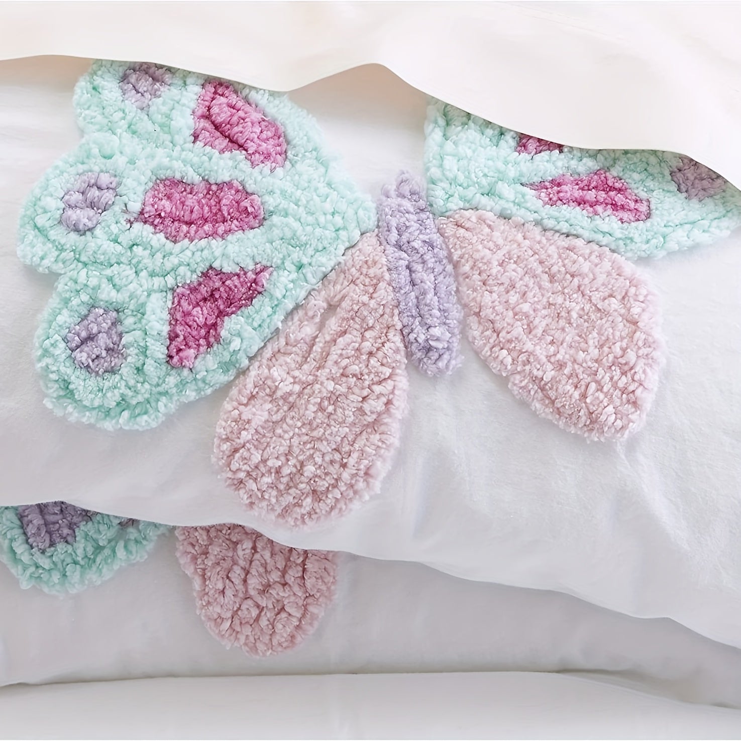Girls Crib Bedding Set Butterfly Towel Embroidery Quilt Set
