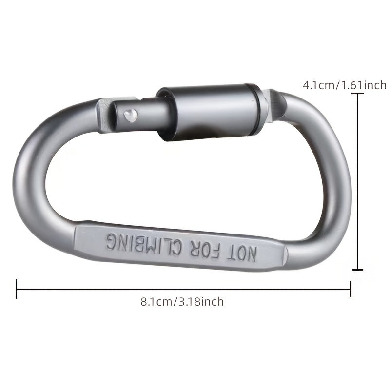 D-Shaped Aluminum Alloy Carabiner Snap Hook for Outdoor Activities