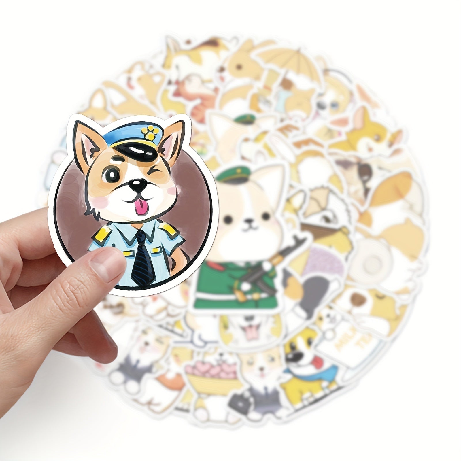 50pcs Corgi Waterproof Stickers for Water Bottles Laptop Phone Travel
