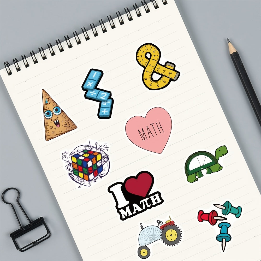 58pcs I Love Math Symbols Stickers Waterproof DIY Decoration