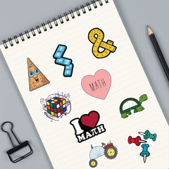 58pcs I Love Math Symbols Stickers Waterproof DIY Decoration
