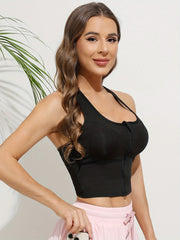 Women's Solid Sport Fitness Tank Top - Sleeveless Crop Top