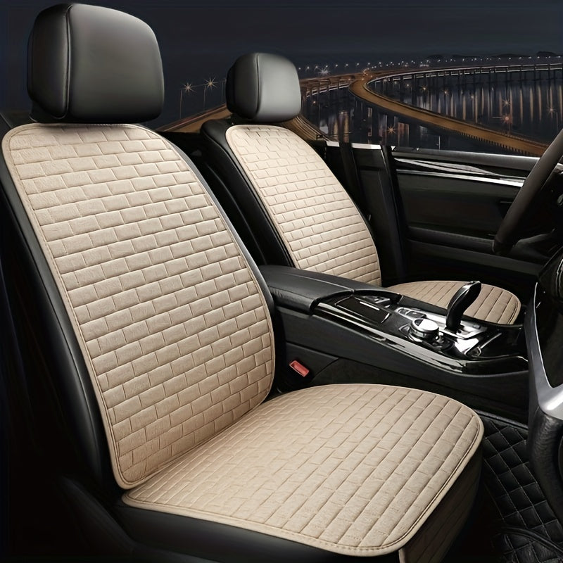 Universal Size Flax Linen Car Seat Cover Set