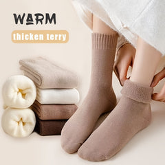 Paris Winter Socks For Women Solid Thickened Thermal Socks