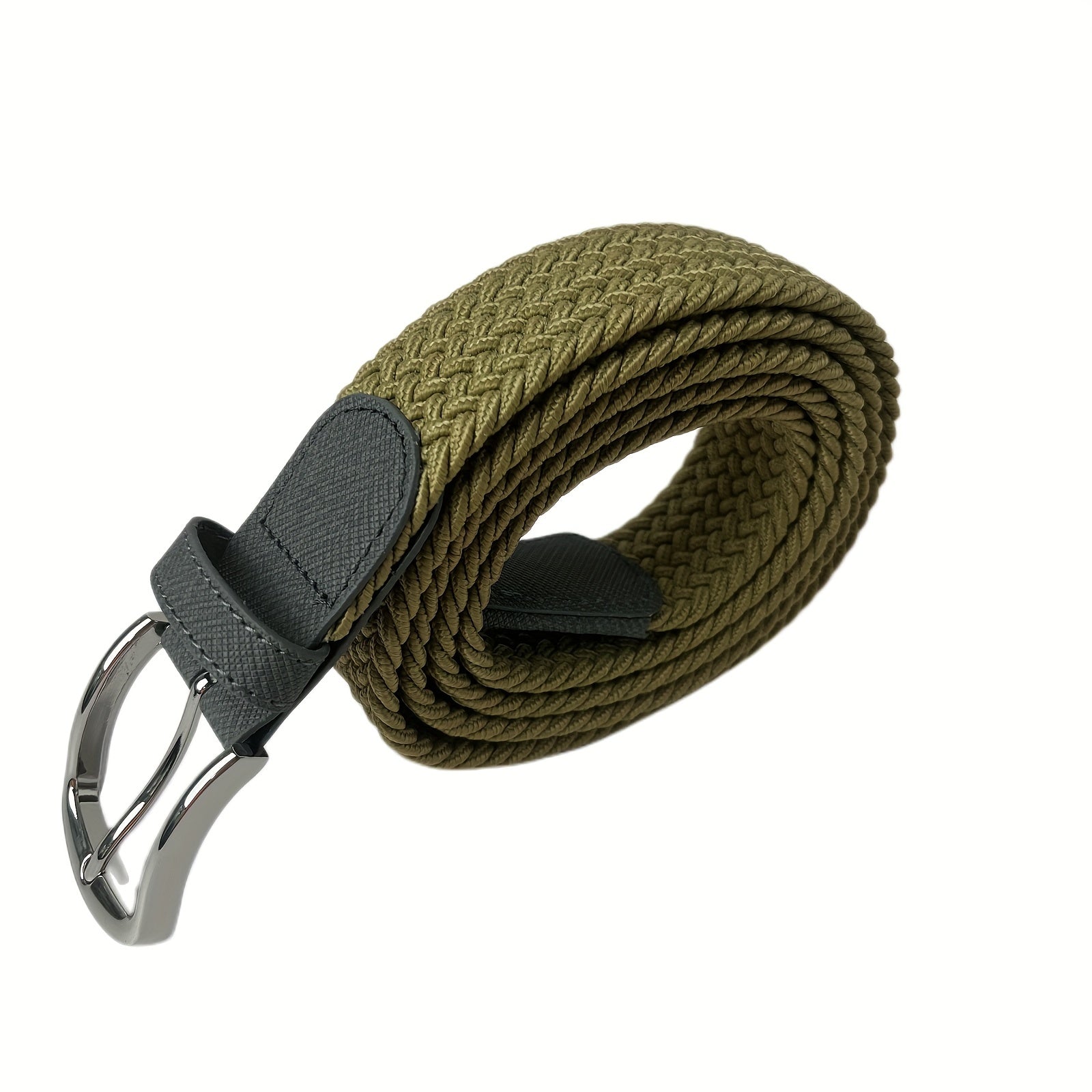 Elastic Braided Belt Pin Buckle Casual Jeans Pants Belt