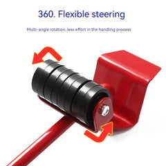 5pcs Universal Wheel Set Moving Mover Pulley Base